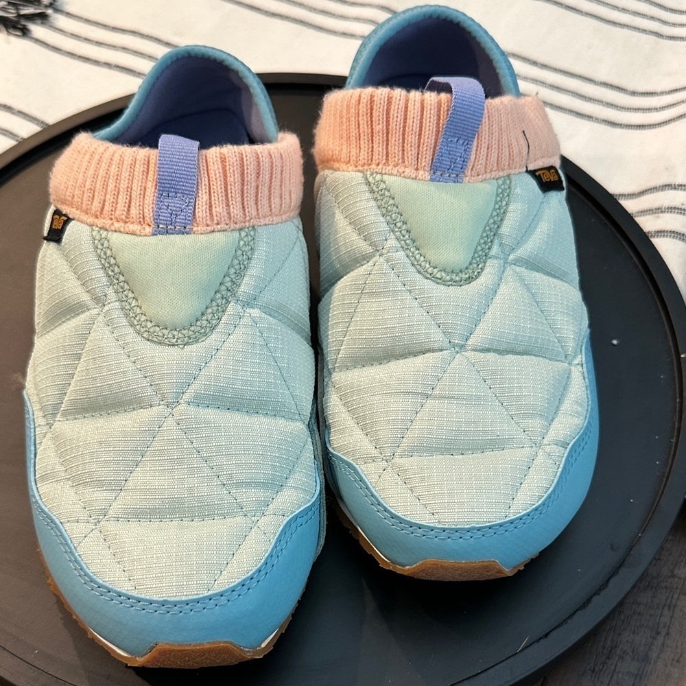 Teva Kids' Quilted Slip-On Shoes- Blue and Peach
